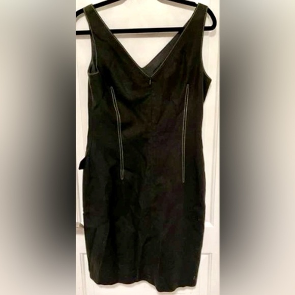 David Meister Dress Black Sleeveless Sheath Contrast Stitch Minimalist Size 8 - Picture 2 of 8